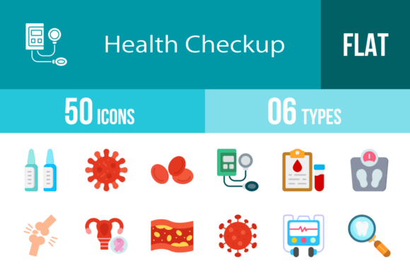 50 Health Checkup Icons: Graphics for Editors