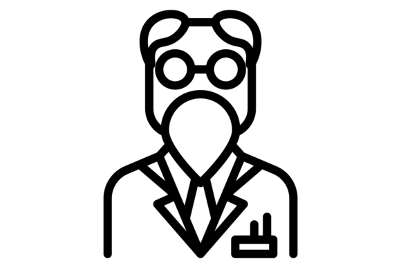 Bearded Old Doctor Icon: Graphics & Illustrations