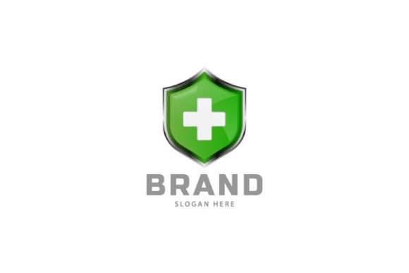 Medical and Shield Logo Design Isolated: Graphics for Logos