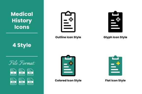 Medical History Icon: 4 Graphics & Icons Styles
