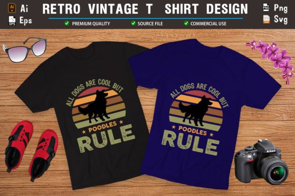 Retro Dog Graphics for T-Shirt Designs